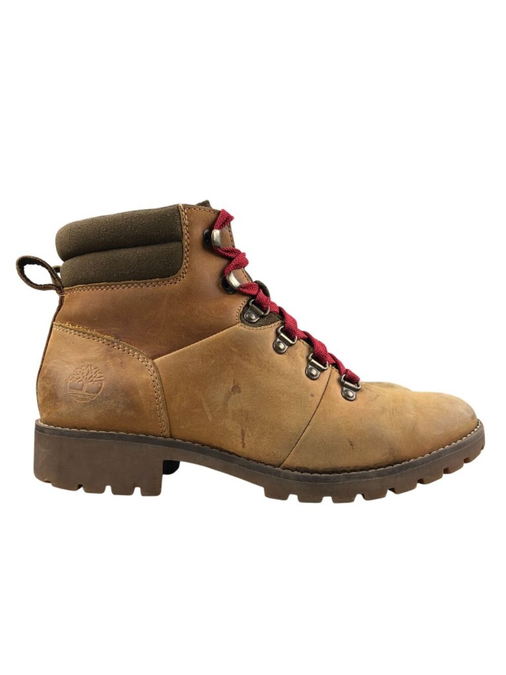 Timberland Women's Size 8 Ellendale Wheat Brown Leather LaceUp Hiking Boots FAIR